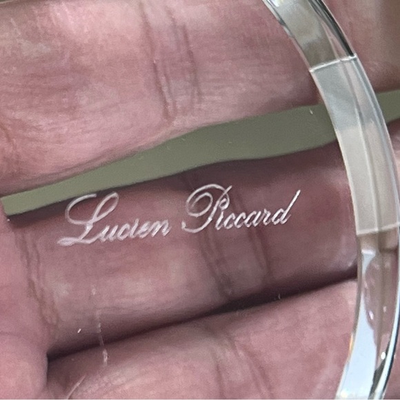 Lucien Piccard Crystal Pillar Candle Holder Checkered Frosted Clear Heavy Signed - Picture 7 of 7